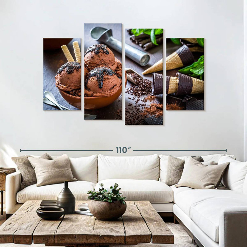 Chocolate Ice Cream, 54" H x 84" W