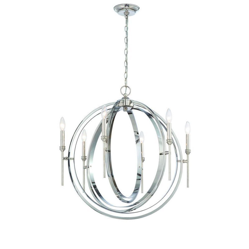 Lustre en nickel poli 6 lumières Orren Ellis