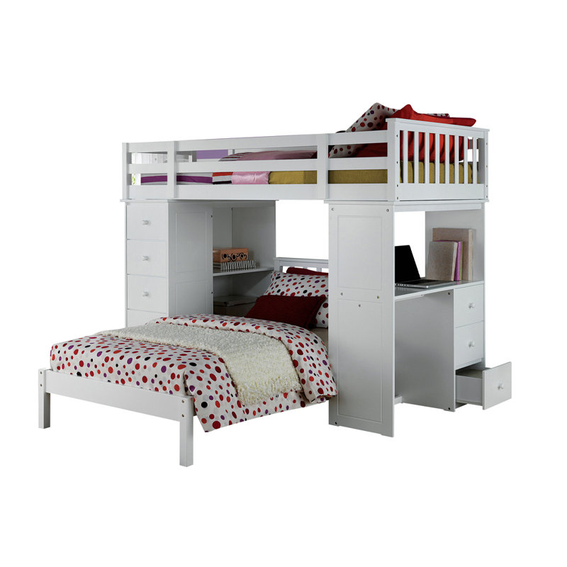 Lit mezzanine simple avec rangement Freya