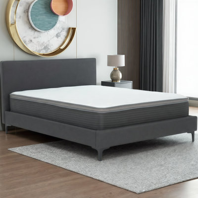 Matelas hybride européen 10/12 po avec mousse viscoélastique imprégnée de gel et ressorts ensachés | Comprimé dans une boîte, certifié CertiPUR-US pour un confort et un soutien ultimes - Lit simple / double / très grand californien