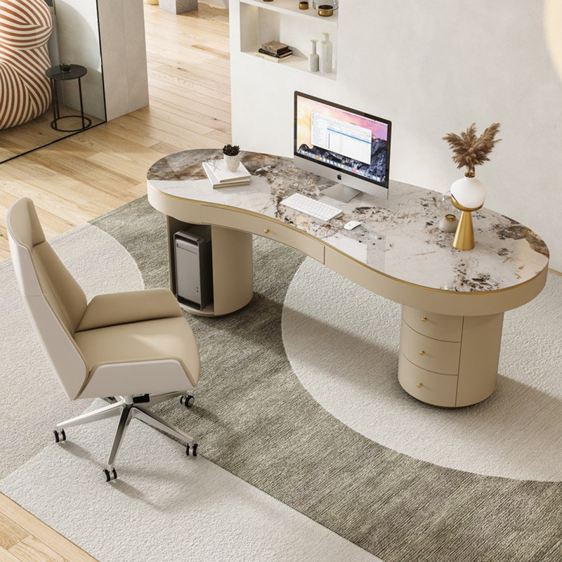 Bureau de luxe léger en pierre frittée, H 29,53 po x l 78,74 po x l 23,62 po