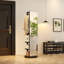 Miroir pleine grandeur en bois massif | Organisateur de hall d'entrée multifonctionnel avec support et crochets | Base et roulettes rotatives optionnelles-1924012618-1932272238-1932473937