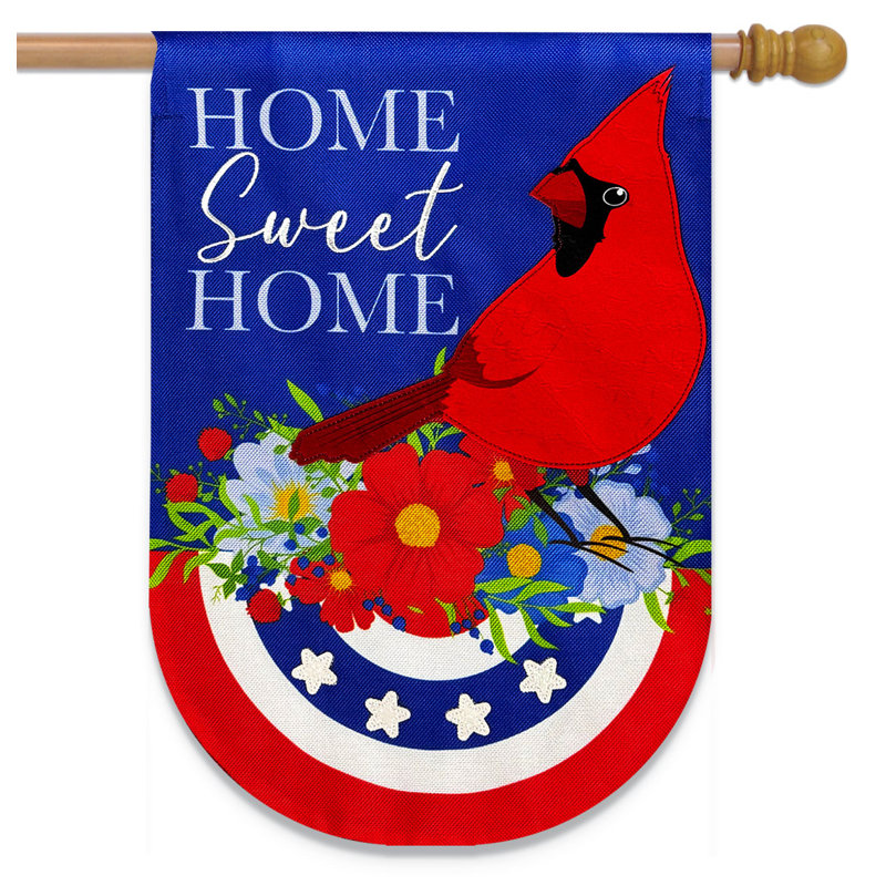 Drapeau maison Home Sweet Home Cardinal