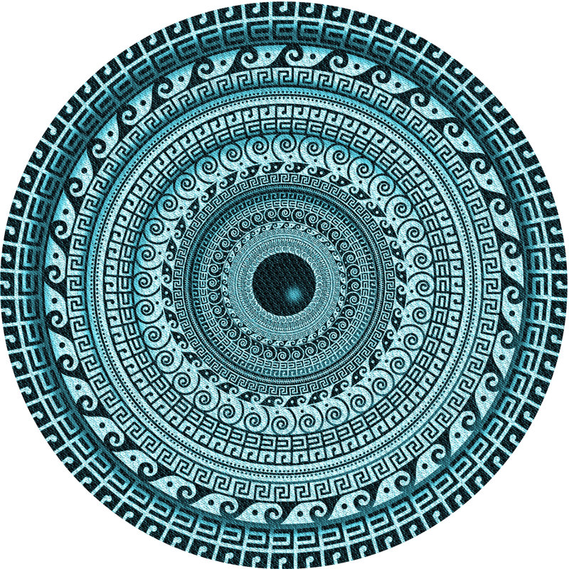 Tapis bleu clair, Rond 8 pi