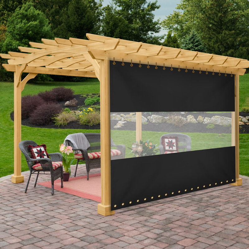 Heavy Duty Outdoor Clear Panel Curtain, All Weather Resistant Tarp Curtain for Pergola,Porch,Gazebo, 4' H x 10' W