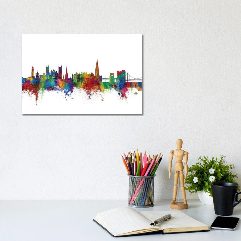 Exeter, England Skyline by Michael Tompsett - Wrapped Canvas Gallery-Wrapped Canvas Giclée, 20.32 cm H x 30.48 cm W