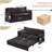 Pull Out Sofa Bed – 60" Convertible Sleeper Sofa Bed with USB Ports, Chenille Fabric Loveseat Chaise Lounge for Living Room, Guest Rooms, Black-375794824