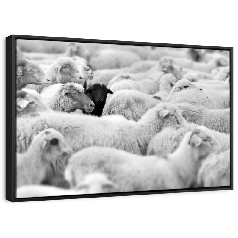 Animal «Mouton noir distinct», H 29 po x l 43 po