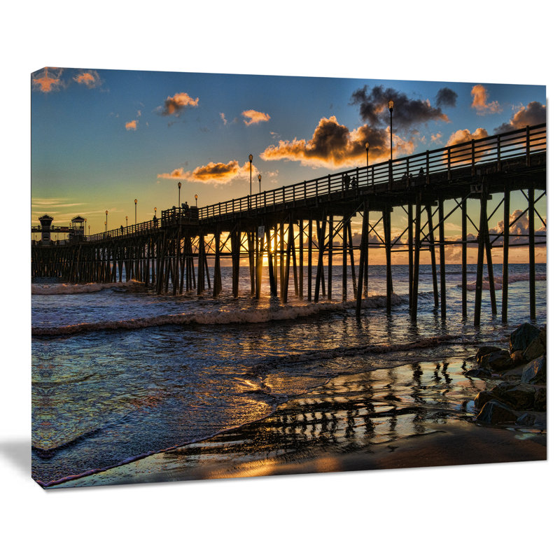 "pacific ocean coucher de soleil côtier" , reproduction de photo sur toile tendue, H 30 po x l 40 po x P 1 po
