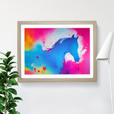 Horse Splatter Abstract - Single Picture Frame Print
