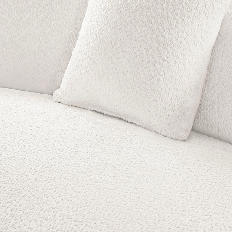 Ensemble de 2 pièces de canapé de salon de luxe de style moderne recouvert de tissu d'ameublement courbé