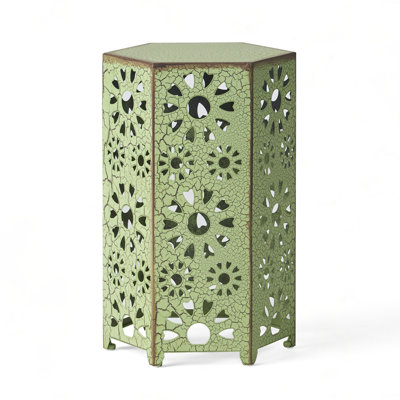 Side Table with Sunburst Cut Out Design