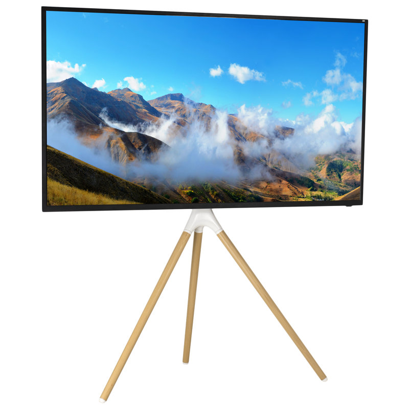 VIVO Easel Studio TV Floor Stand for 45" - 65" Screens (TV65A series), Light Wood