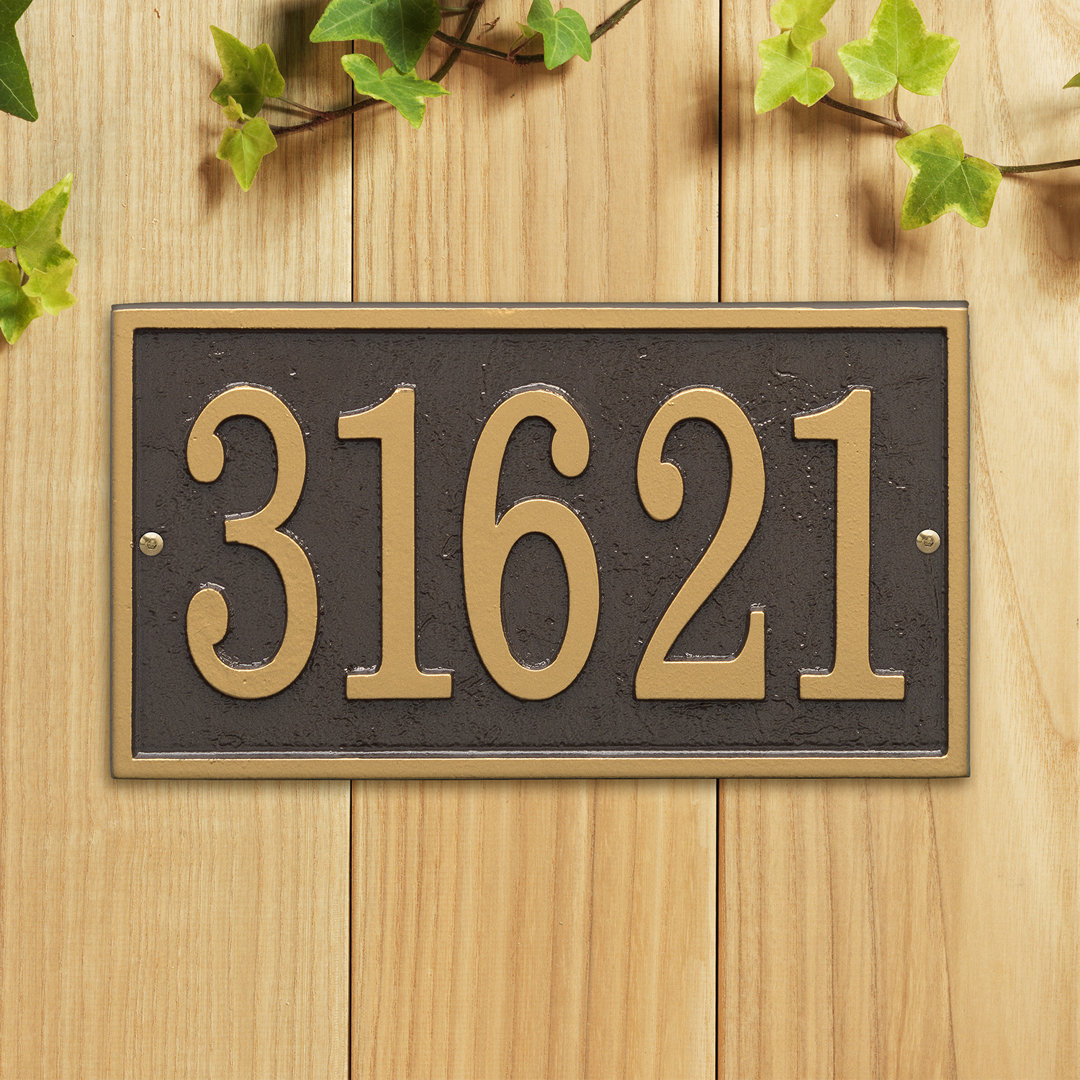 Fast and Easy 1-Line Wall Number Plaque Whitehall Products Background 