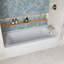 Baignoire en alcôve en acrylique blanc brillant avec drain extérieur 66 po x 32 po Streamline-101699248