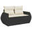 Vidaxl Garden Sofa Set Black PE Rattan 6 Seater Outdoor Sofa Set