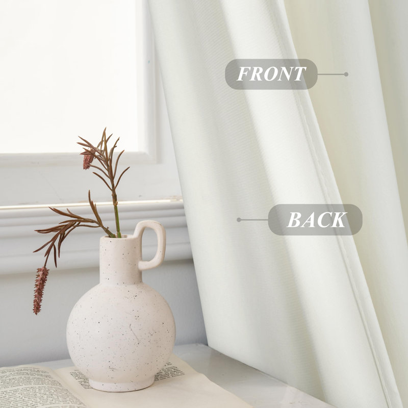 Ensemble de 2 rideaux obscurcissants en velours, Blanc, L 52 po x L 84 po