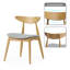 Ensemble de 2 chaises en bois d'hévéa rétro avec dossier incurvé et coussin-1907689123-1907689122