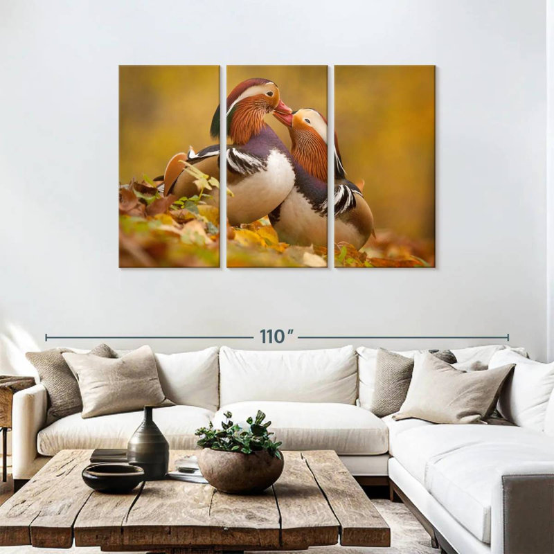 Brampt Loving Mandarin Ducks, 48" H x 74" W