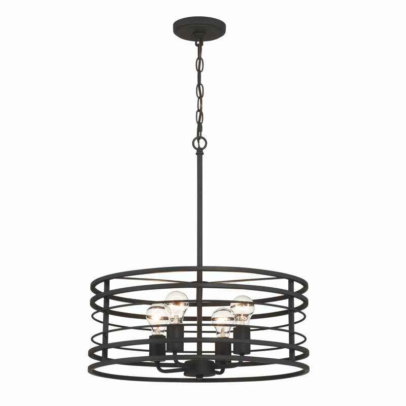 Donya Modern 4-Light Drum Chandelier Pendant Light with Adjustable Height