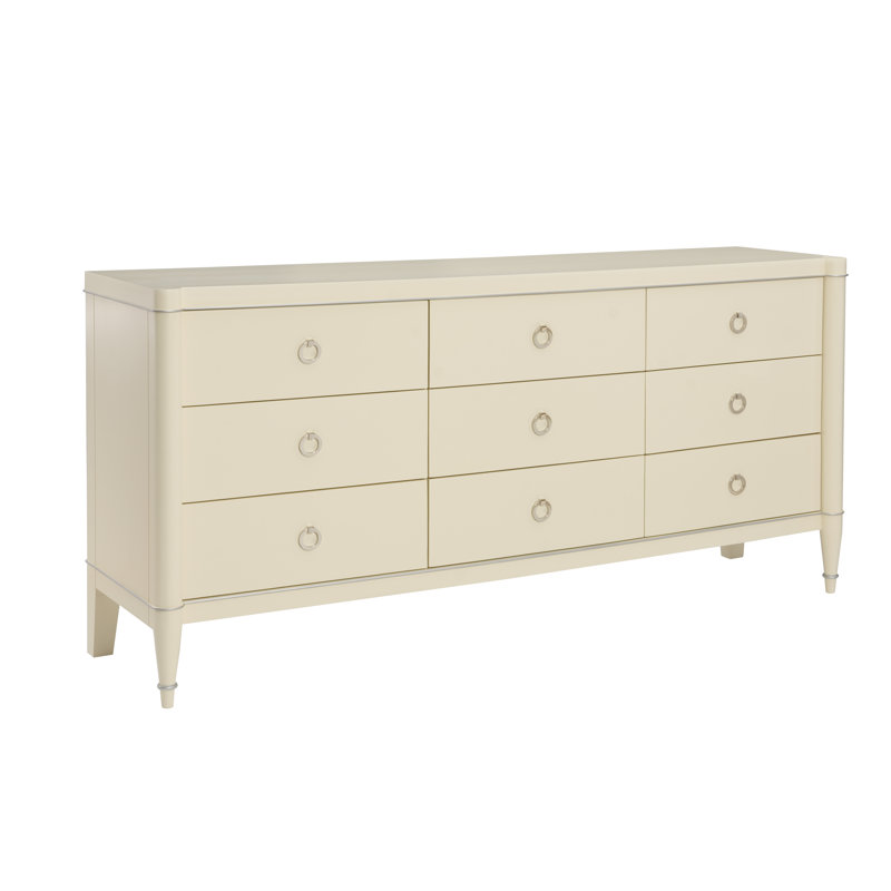 Pinciana 9 - Drawer Solid Wood Dresser, Charcoal