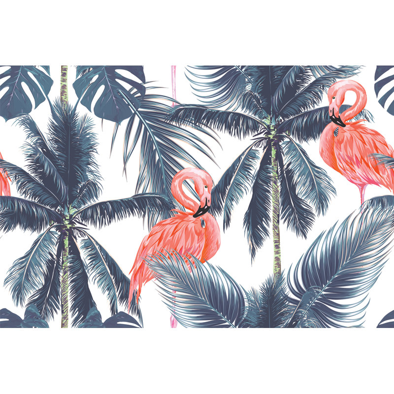 Rouleau de papier peint adhésif et colle 10 pi x l 24 po flamant roses
