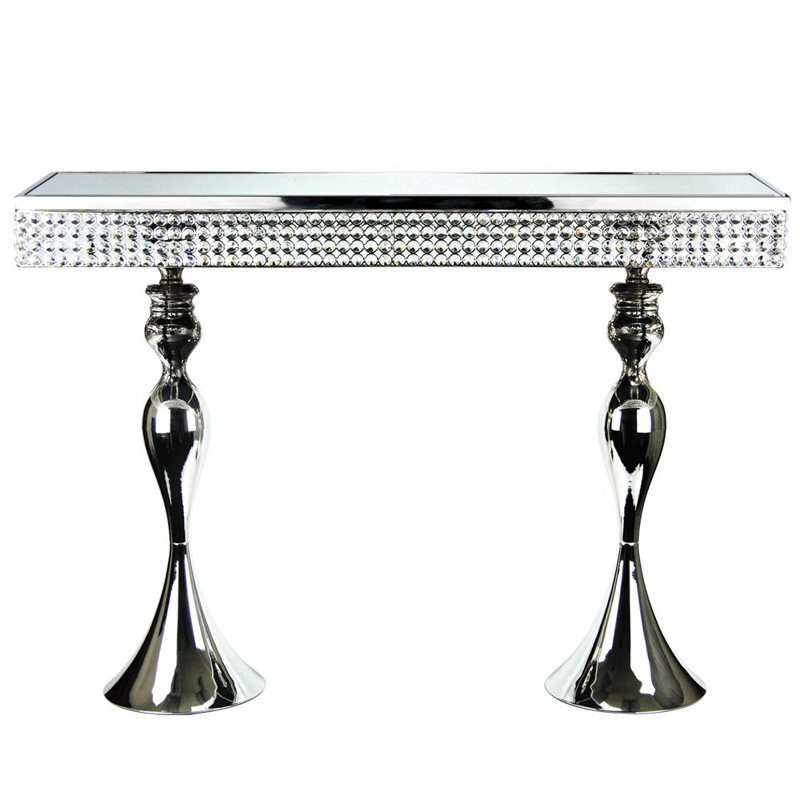 Coury 43'' Glass Top Console Table