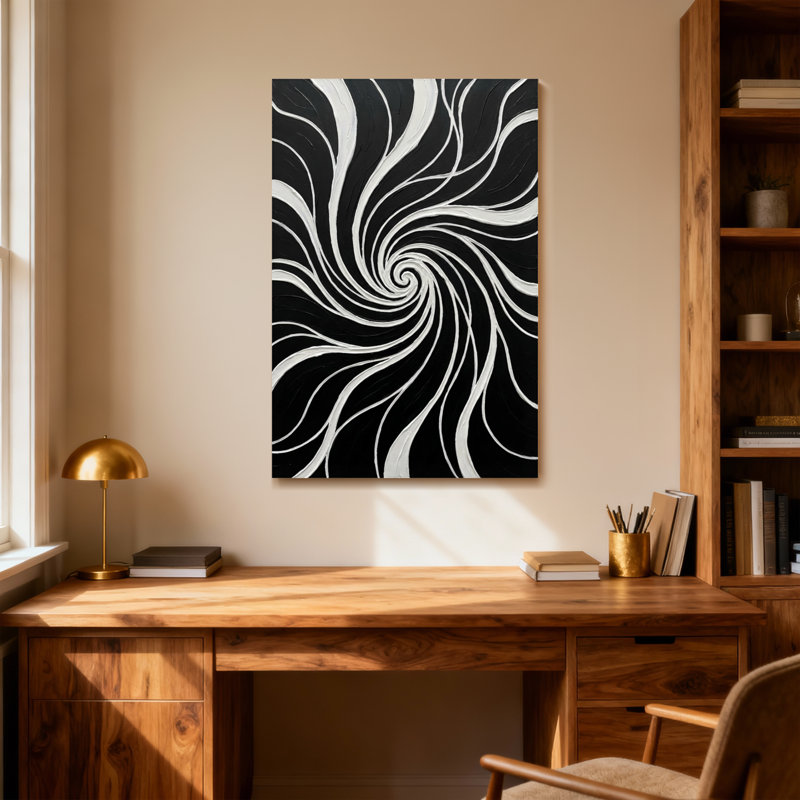 Imprimé tendance noir et blanc, H 30 po x l 20 po