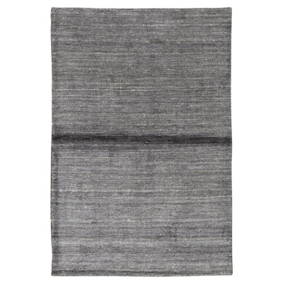 Hand Knotted Area Rug in Charcoal