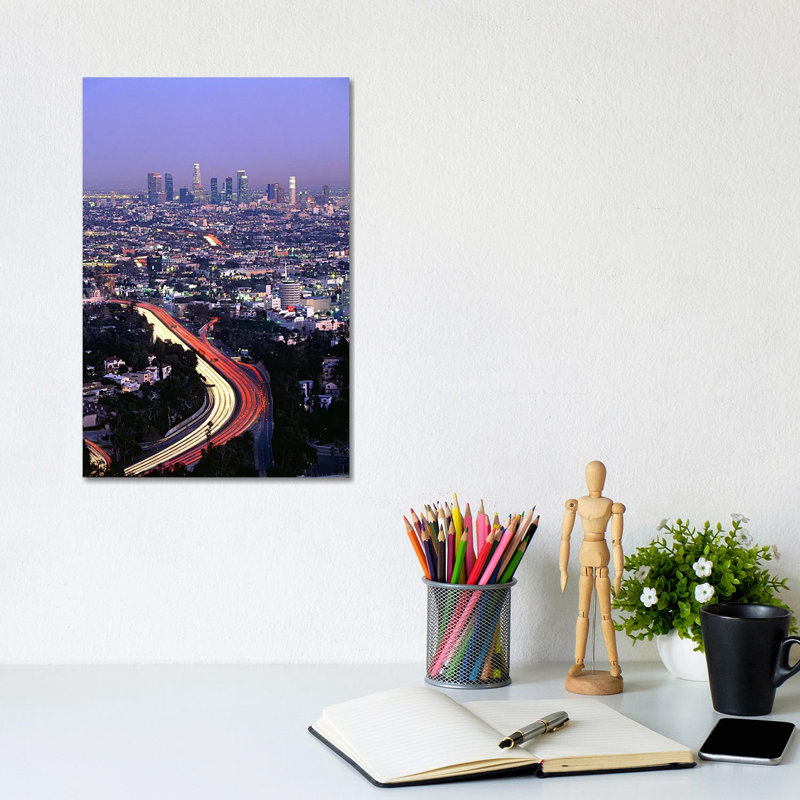 Hollywood Freeway Los Angeles CA - Wrapped Canvas Print, 20.32 cm H x 30.48 cm W
