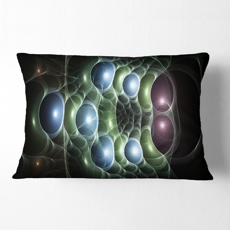 Cercles surréels 3D bleu clair - coussin imprimé abstrait