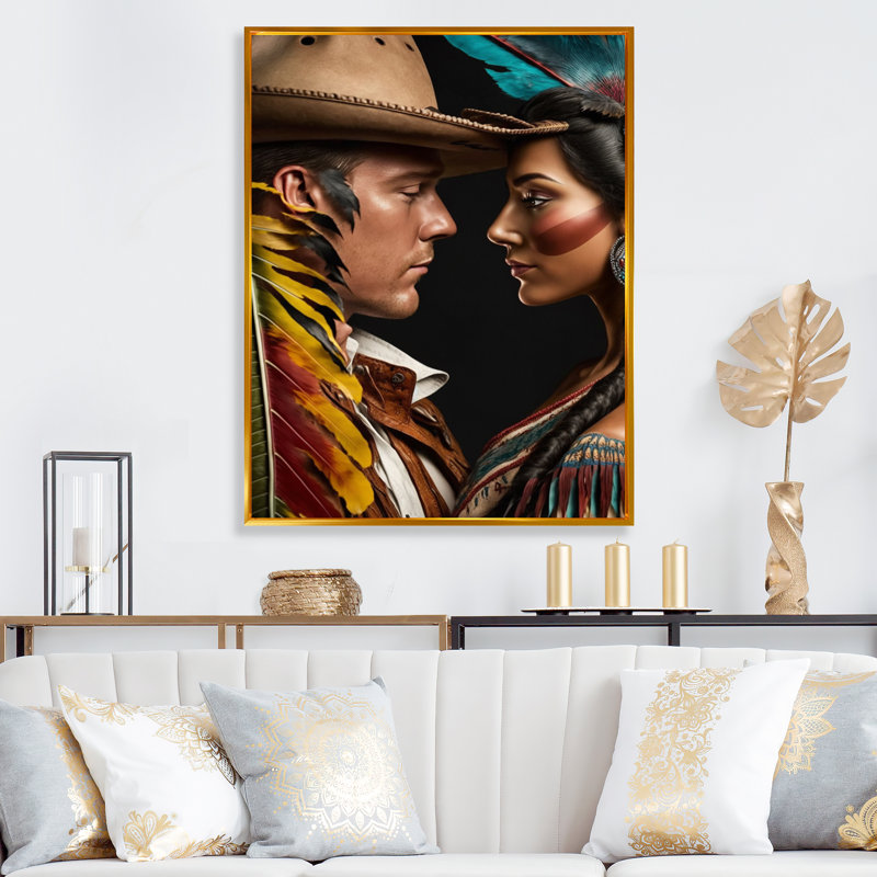 - Impression sur toile, H 32 po x l 16 po x P 1 po, Cadre flottant doré