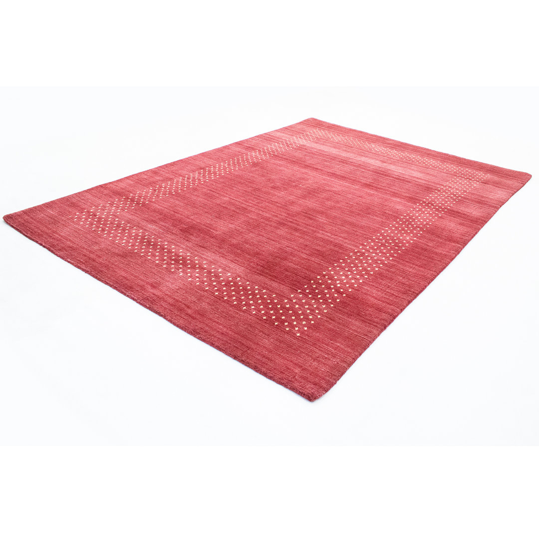 Hand Knotted Wool Red Indoor/Outdoor Rug