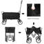 Chariot pliable noir avec roulettes - Capacité de 176 lb, chariot pliable pour le camping, le magasinage et le jardinage-118819453