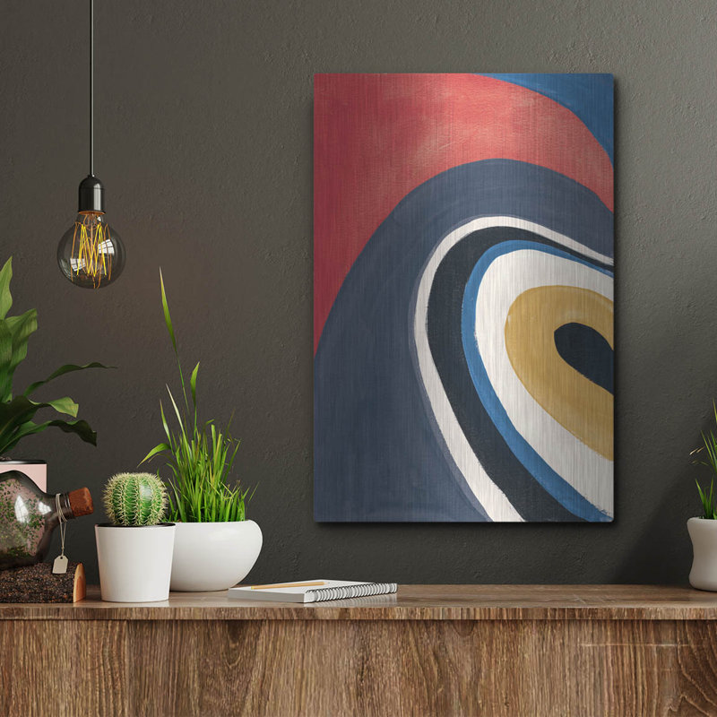 Art mural en métal Wrought Studio ™ «In The Groove 1 Retro» par Danhui Nai, H 16 po x l 12 po