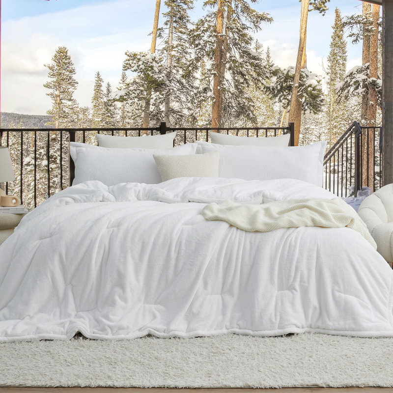 Ensemble d'édredon surdimensionné Coma, Blanc, Édredon pour lit simple TG + 1 taie décorative