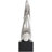 Gurfateh Ceramic Looped Abstract Decorative Silver Sculpture with Black Block Base