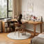 Burlywood L-Shaped Solid Wood desk-1864681901-1864681898