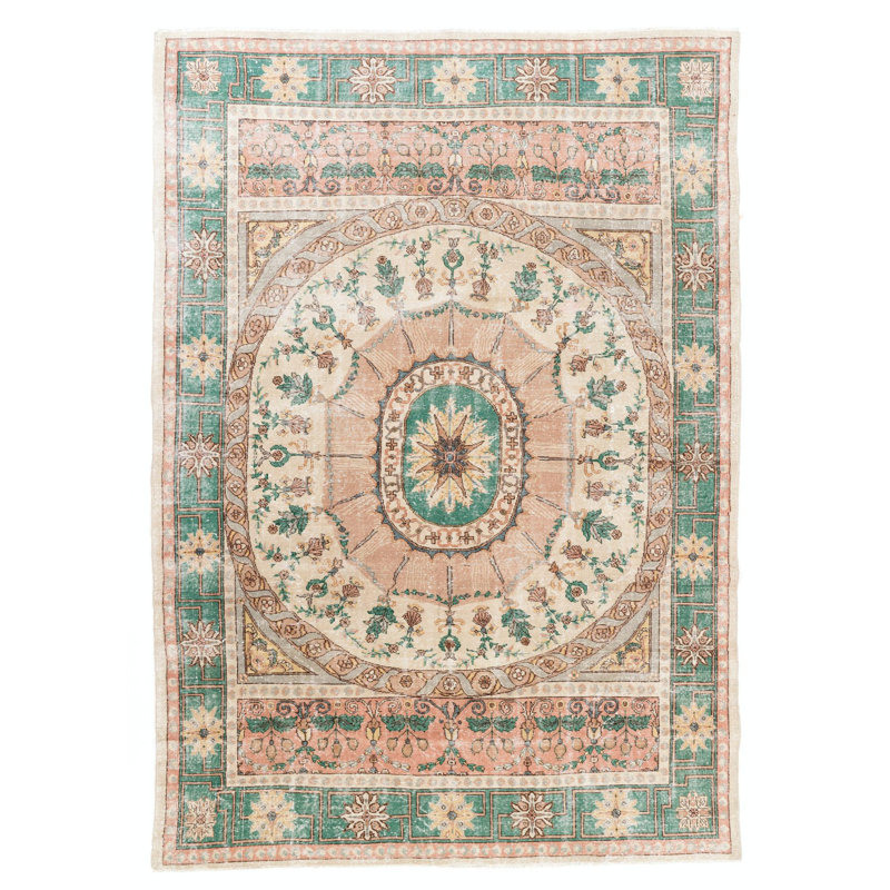 Tapis européen unique noué à la main rétro. 100% laine