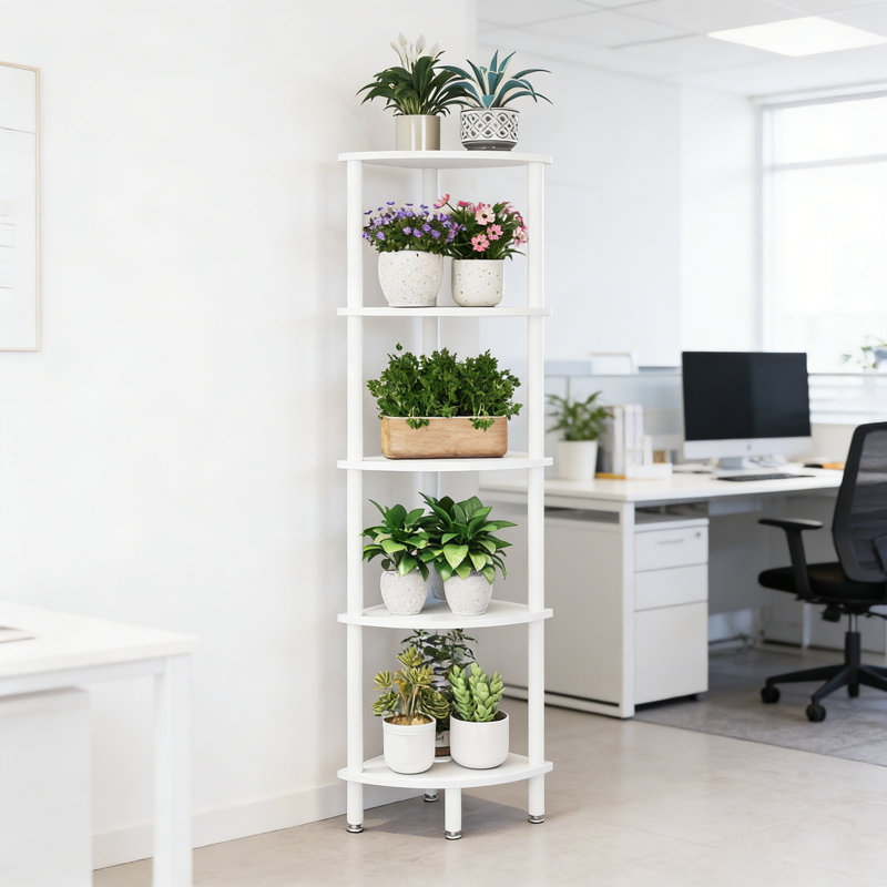 134cm H x 30cm W Corner Bookcase, White