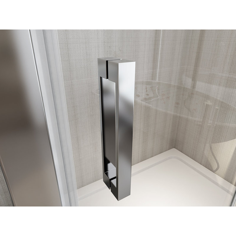 George-Henry 630mm - 665mm W x 1900mm H Bi-Fold Framed Shower Door with Clear Glass