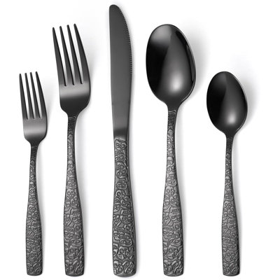 40-Piece Black Flatware Set