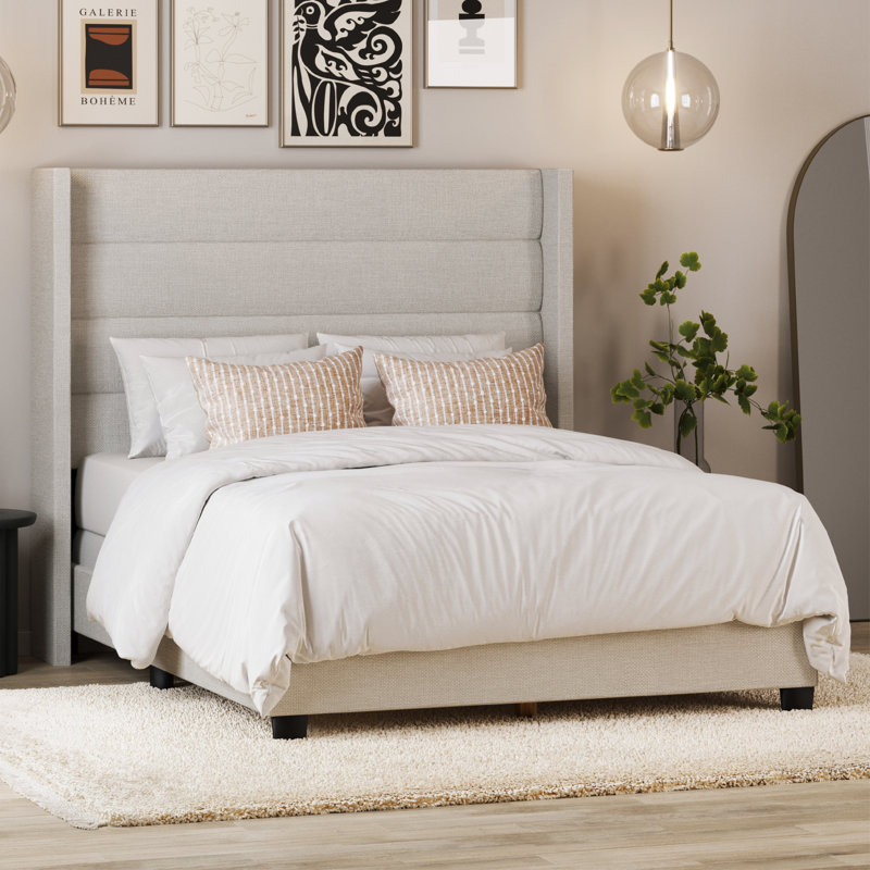 Brantley Tufted Wingback Upholstered Bed Frame