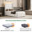 Corduroy Upholstered Platform Bed With Drawers, LED Light, Wingback Headboard, And Footboard, No Box Spring Needed-905130720