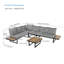 279.5cm Wide L-Shaped Metal Patio Sectional Set