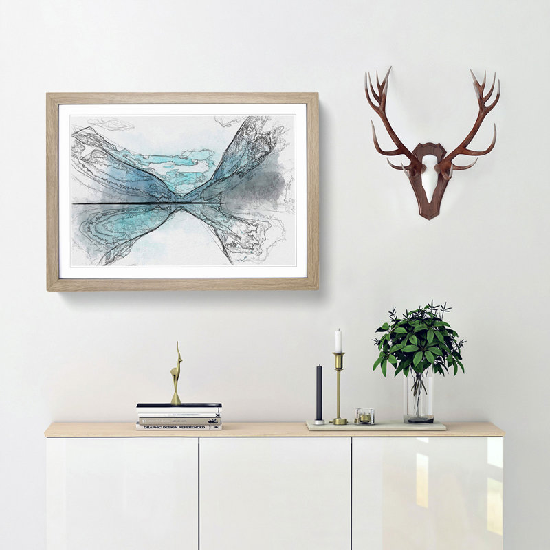 Lake Louise in Canada in Abstract - Picture Frame Graphic Art Print, Oak Framed, 27cm H x 36cm W x 2cm D