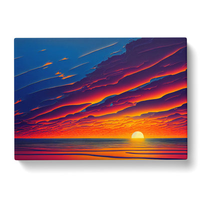 Otherworldly Sunset Seascape - Wrapped Canvas