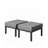 Set Of 2 24" Aluminum Patio Ottomans With Cushions, All-Weather Footrests-890446916