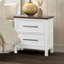 White Color Pinewood Modern Farmhouse Style 3pc Bedroom Set Bed 2x Nightstands Two-Tone Design-133528382