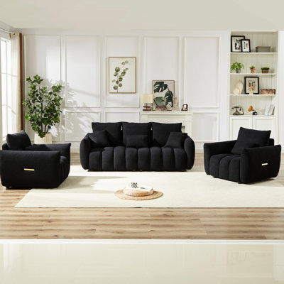 Stylish 5 Modern With Finish And Spring - Packed Seats, For A Comfortable Lounge Attractive Design 5 Soft Pillows, Home